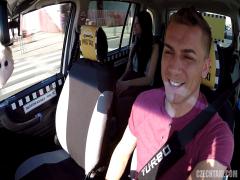Taxi driver fucks his client in the backseat